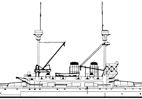 Боевой корабль HMS Lord Nelson 1908 [Battleship] - чертежи, габариты, рисунки